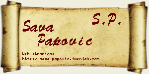Sava Papović vizit kartica